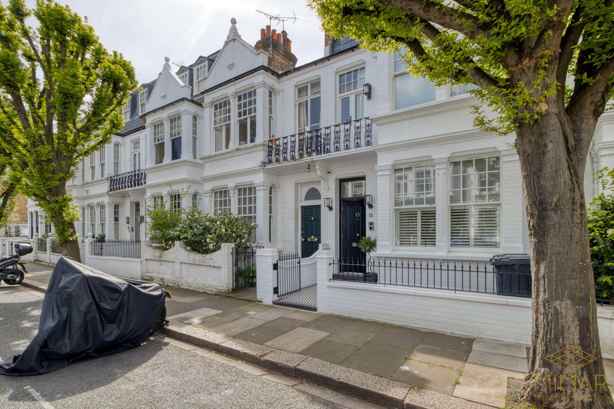 London residential street showing rooflines